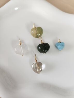 Handmade Natural Stone Heart Charm
